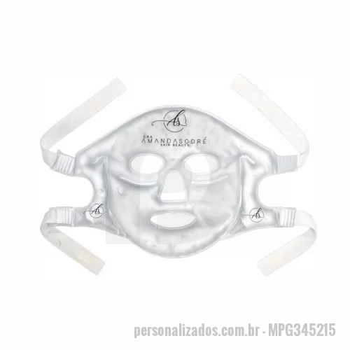 mascara com gel personalizada - Máscara gel facial - C/ Tira velcro- tamanho - 34,5x21,5