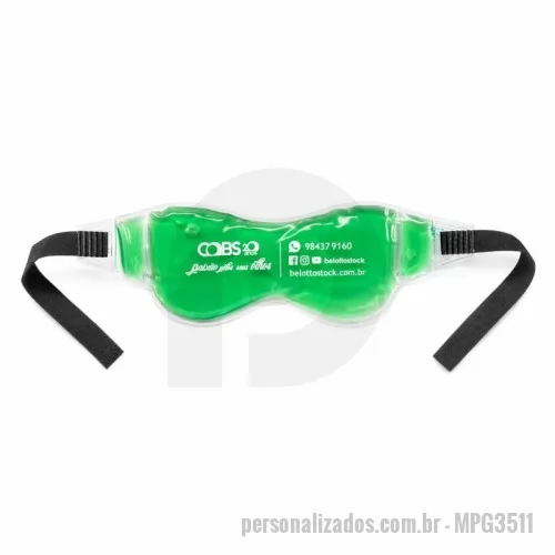 mascara de gel personalizada - Máscara de gel - Tira velcro - PVC - medida: 35x11