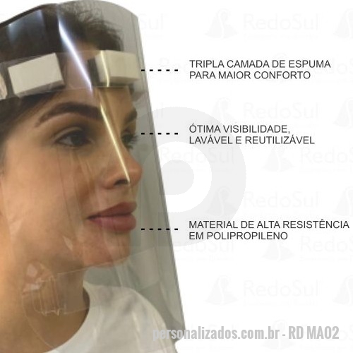 Máscaras face shield Personalizado RD MA02 Máscara de Proteção