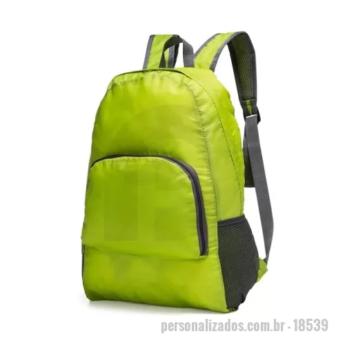 Mochila dobrável personalizada - Mochila de Nylon Dobrável 21L - 33 x 28 x 13 cm