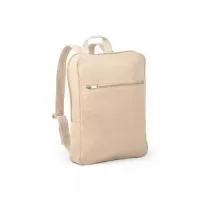 Mochila em juco personalizada, possui um compartimento principal e bolso frontal com fecho. Pega em webbing de algodão no topo e alças ajustáveis em algodão bicolor.