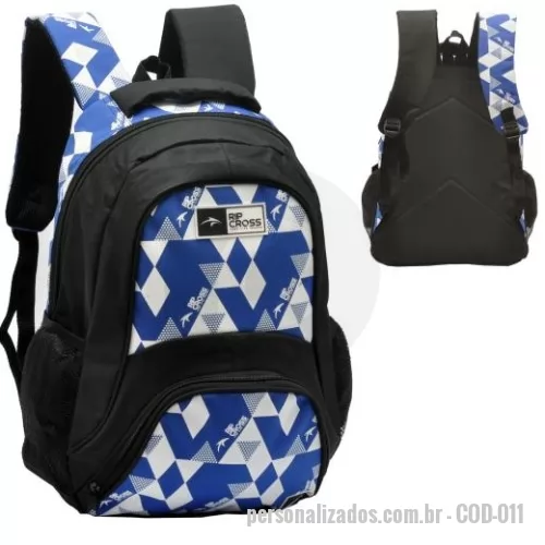 Mochila Escolar personalizada - Mochila personalizada com alça de ombro e mão, confeccionada no Nylon 600, em todas as cores.