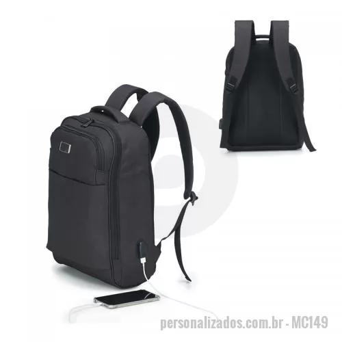 Mochila para notebook personalizada - Mochila para Notebook com Sa?da USB Personalizada