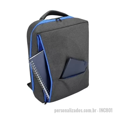 Mochila para notebook personalizada - Mochila personalizada. Todos nossos produtos são de fabricação própria podendo ser alterado, medidas, materiais, cores e detalhes do produto. Tambem personalizamos o item como preferir, trabalhamos com diversos métodos de gravação, proporcionando uma linda apresentação do produto. Faça já seu orçamento e receba um atendimento premium.
