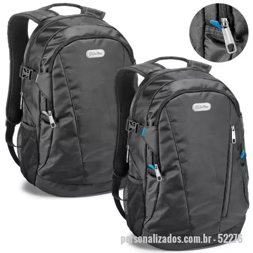 Mochila para notebook personalizada - A Mochila para Notebook 840D Jacquard combina praticidade e estilo para quem busca proteção e organização no dia a dia. Com dois compartimentos forrados, ela oferece segurança total para o seu equipamento. O compartimento posterior possui divisória almofadada, ideal para notebooks de até 15.6