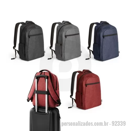 Mochila para notebook personalizada - Mochila para notebook em 600D de alta densidade com compartimento principal para notebook até 15
