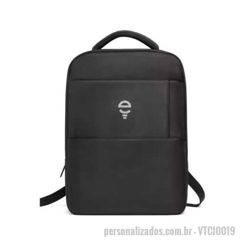 Mochila para notebook personalizada - Desenvolvida em tecido Oxford, possui duas divisórias principais, sendo uma delas ideal para notebooks de até 15,6