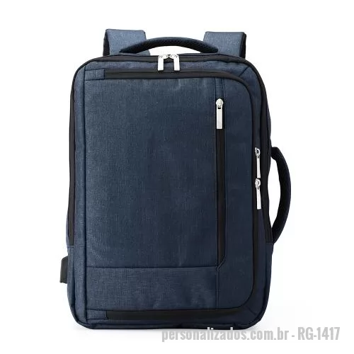 Mochila para notebook personalizada - Mochila de poliéster 21 litros com 4 compartimentos, sendo o principal com bolso para notebook 15,6.