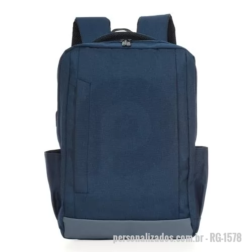 Mochila para notebook personalizada - Mochila de nylon 21 litros com dois compartimentos, sendo o principal com bolso para notebook 15,6.
