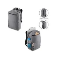Mochila personalizada p/ notebook tecido nylon. Com Porta notebook , Toda forrada,  Alça de mão. Mochila cinza com detalhes preto. Acompanha plaquinha de metal para gravação em  laser. Brinde ideal para eventos corporativos  e campanhas de marketing.