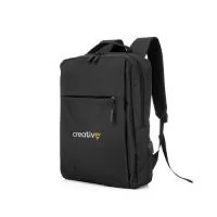 Mochila Slim com capacidade de 21 litros, confeccionada em poliéster resistente, adequada para uso diário e profissional. Projetada para acomodar notebooks de até 15,6 polegadas, oferece organização eficiente para seus dispositivos e acessórios. Conta com porta USB externa que facilita o carregamento de baterias portáteis, permitindo conectar dispositivos eletrônicos sem a necessidade de abrir a mochila. Possui bolso lateral para armazenamento prático de garrafas ou objetos de fácil acesso. Seu design compacto e funcional atende às necessidades de quem busca mobilidade e organização em ambientes urbanos.  Características: • Porta USB externa para bateria portátil; • Bolso lateral para objetos de fácil acesso; • Mochila Slim com compartimento para notebook até 15,6".