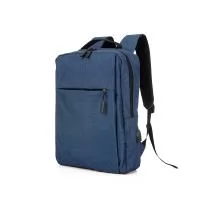 Mochila de nylon 20 litros com três compartimentos, sendo o principal com bolso para notebook 15,6.