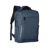 Mochila de nylon 20 litros com três compartimentos, principal com bolso notebook 15,6. Bolsos laterais, faixa refletiva, adaptador USB.