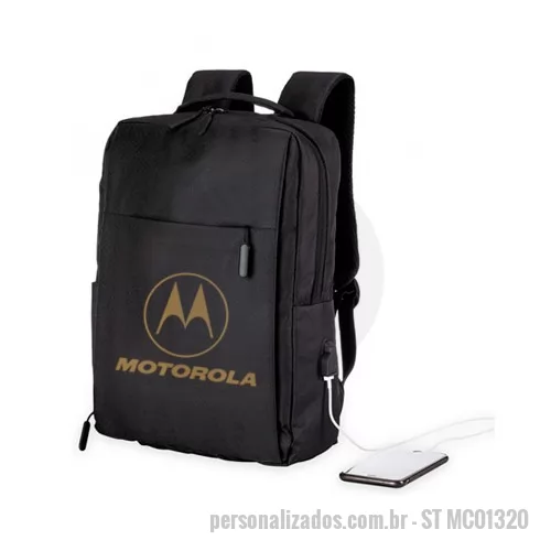 Mochila personalizada - Mochilas Personalizadas com Logo, Material Nylon, Medidas 43 x 35 x 21 cm