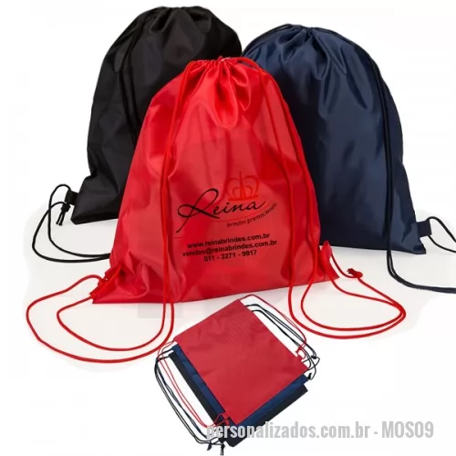 Mochila personalizada - .Mochila saco inteira colorida, com duas alças para costa, fechamento superior material em nylon.