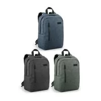 Mochila para notebook em 600D de alta densidade. Compartimento principal forrado, com 2 divisórias almofadadas para computador até 14