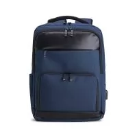 Mochila de Poliéster 23 litros com detalhes em couro sintético. A mochila possui 4 compartimentos, sendo o principal com bolso para notebook 15,6 polegadas. Contém divisórias internas para acessórios, bolso lateral, alça para engate em malas de viage