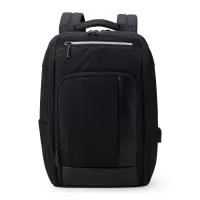 Mochila confeccionada em Nylon 22 litros com detalhes em couro sintético. Contém 5 compartimentos, sendo um bolso com faixa refletiva, divisórias internas para acessórios, bolso para tablet e notebook 15.6, bolso antifurto nas costas, bolso externo n