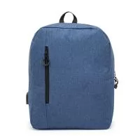 Mochila de nylon 21 litros com dois compartimentos, sendo o principal com bolso para notebook 15,6. A mochila possui bolso lateral, suporte externo para USB e adaptador P2.