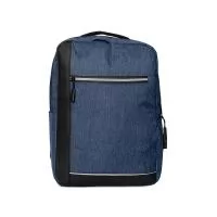 Mochila confeccionada em poliéster 300D resistente à água, com detalhes em couro sintético, fechamento em zíper e capacidade para até 15 litros. Possui compartimento principal com bolsos em diferentes tamanhos e divisória para notebooks de até 15.6 p