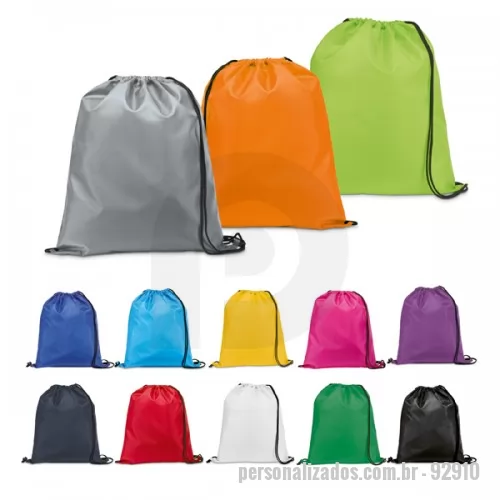 Mochila saco personalizada - Sacola tipo mochila em nylon 210D