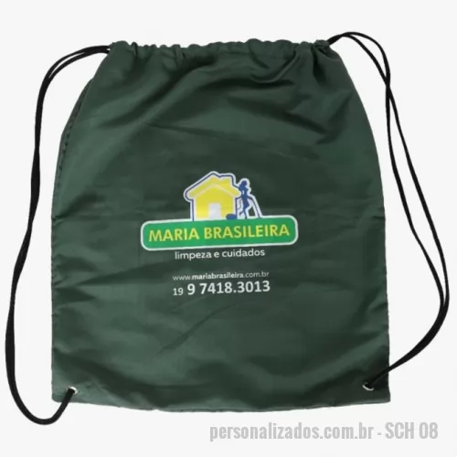 Mochila saco personalizada - Mochila saco em tecido microfibra e cordão