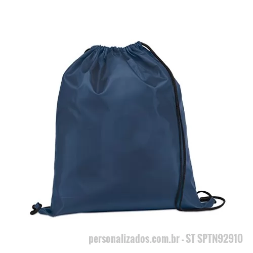 Mochila saco personalizada - Saco Mochila Personalizada, MEDIDAS 350 x 410 mm, MATERIAL NYLON,CORES PRETO, AZUL, VERMELHO, VERDE E AZUL CLARO