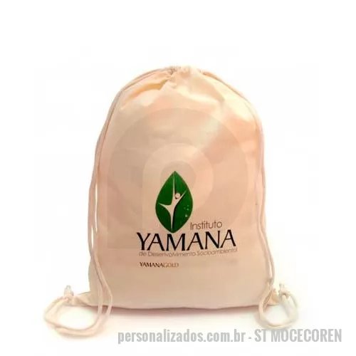 Mochila saco personalizada - Mochila Saco de Lona Personalizada, Medidas 32cm x 40cm, Material 100% Algodão