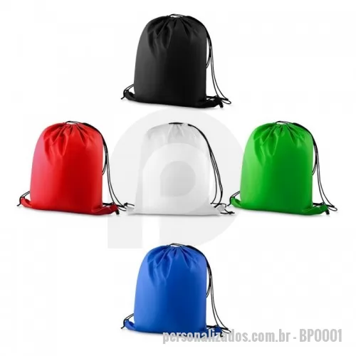 Mochila saco personalizada - Sacola/Mochila em tecido tipo Nylon 210gr resinado em fio 100% polyester
