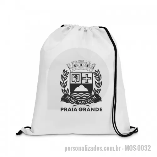 Mochila saco personalizada - Sacola tipo mochila. 210D.