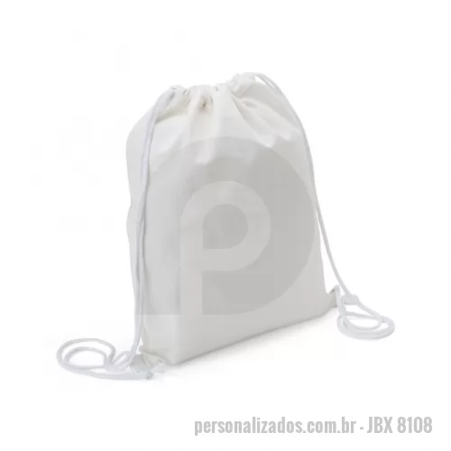 Mochila saco personalizada - Mochila saco  confeccionada em algodão, possui gramatura de 281g/m², ideal para acomodar tudo o que você precisar em qualquer ocasião!