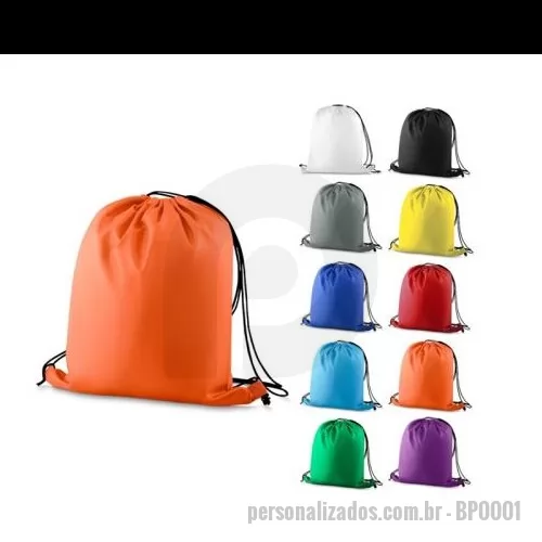 Mochila saco personalizada - Sacola/Mochila Poliéster 210D (40x35cm)