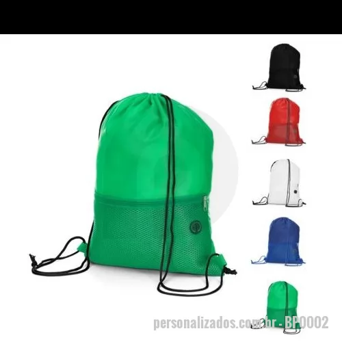 Mochila saco personalizada - Sacola/Mochila Poliéster 210D (43x32cm)