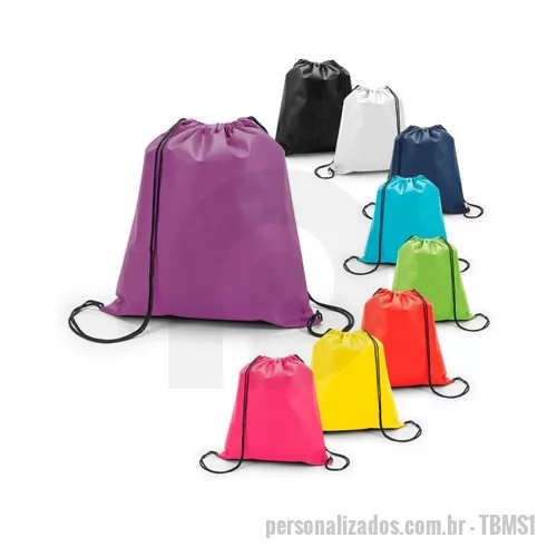 Mochila saco personalizada - Mochila Saco Personalizada, disponível em diversas cores.