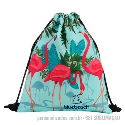 Mochila saco personalizada - Somos fabricantes! Produzimos essa mochila saco em microfibra com gravação em sublimação.  Medidas 33x45. Divulgue SUA MARCA aqui!