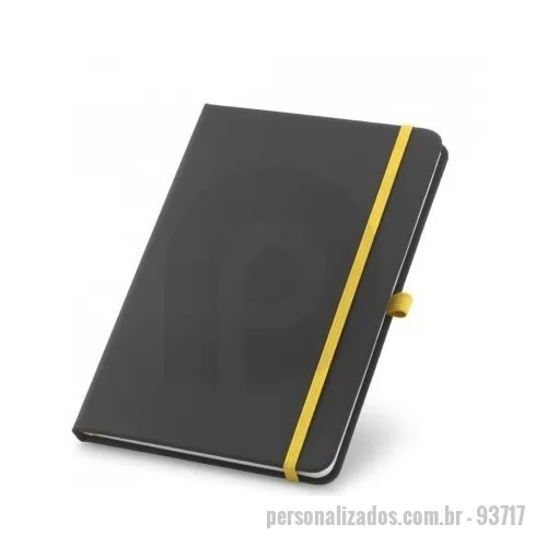 Moleskine personalizado - Caderno A5 de capa dura em c. sintético. Contém 80 folhas pautadas, fita separadora, elástico e suporte para esferográfica (não inclusa). 140 x 210 mm