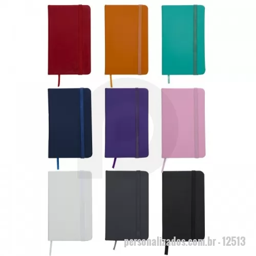 Moleskine personalizado - Caderneta tipo Moleskine Com Pauta 13,3 cm x 7,7 cm 