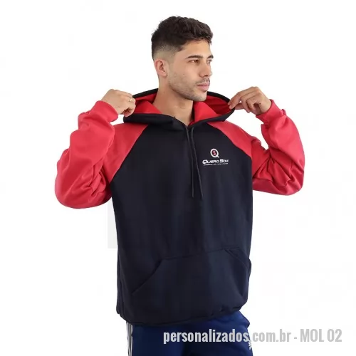 Moletom personalizado - Moletom com capuz. Podendo ser em diversos tecidos, e com opção de personalizar a sua logo e detalhes.