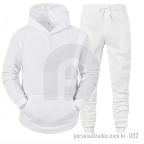 Moletom personalizado - Conjunto Moletom Liso Com Capuz Casual 