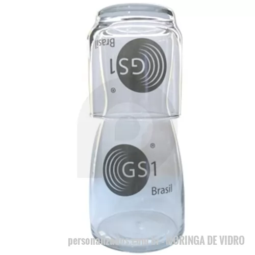 Moringa personalizada - Moringa de Vidro 500 ml., e copo de vidro 290 ml.