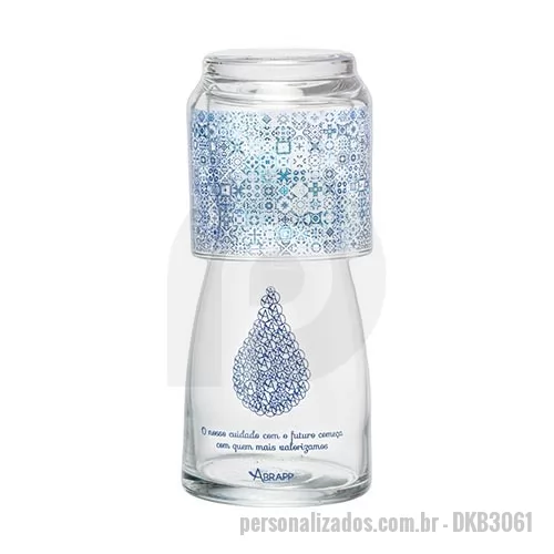 Moringa personalizada - Moringa de vidro com copo 500ml