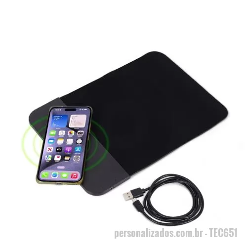 Mouse pad com Carregador Wireless personalizado - Mouse pad com Carregador Wireless Personalizado