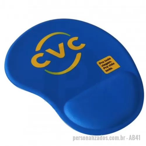 Mouse pad personalizado - Mouse Pad Ergonômico formato GOTA com apoio de pulso em espuma. Produto de alta qualidade confeccionado em tecido antialérgico, com base de borracha antiderrapante em PVC Expandido Preto de 3 mm.