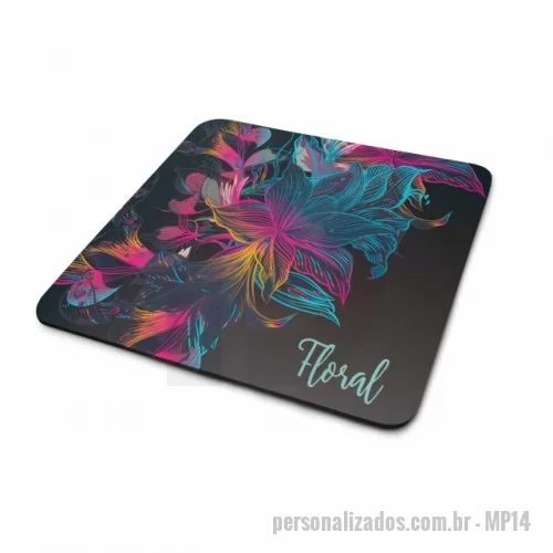 Mouse pad personalizado - Mouse Pad Retangular – MP14 é uma superfície para realçar o movimento de um mouse do computador. Produzido em material macio e resistente (Neoprene). Pode ser personalizado com qualquer tipo de imagem colorida ou com o tema da sua logo.
