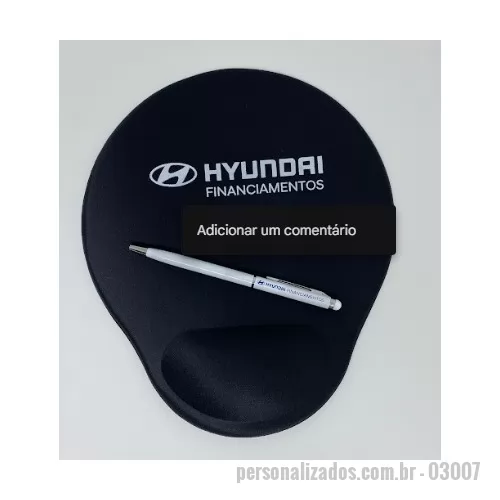 Mouse pad personalizado - Mouse Pad ergonômico de neoprene com apoio de espuma para o punho. Parte inferior em material antiderrapante, que ajuda a impedir o deslizamento do mouse pad.