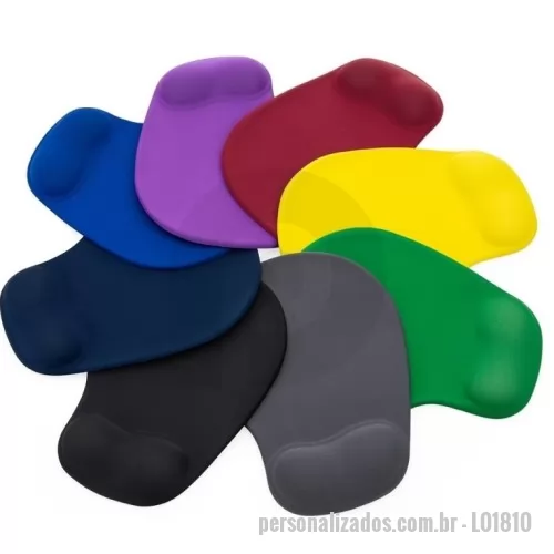 Mouse pad personalizado - Mouse Pad ergonômico de neoprene com apoio de silicone para o punho.(Temos Opção 100% Personalizado) Parte inferior revestida com silicone antiderrapante.  Largura :  19,1 cm  Comprimento :  23,4 cm  Espessura :  0,3 cm