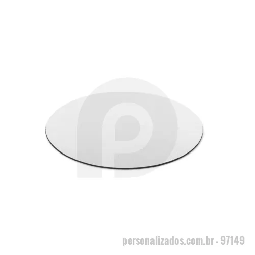 Mouse pad personalizado - Mouse pad com formato redondo. A personalização em sublimação permite destacar a sua marca na totalidade do tapete, tornando-o único e memorável.
