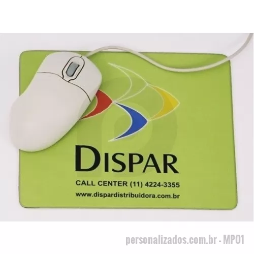 Mouse pad personalizado - mouse pad impresso em duplex 250 off-set, com aplicação de vinil texturizado em sua superficie e latex preto de 2,5mm em sua base, cortado no formato de 23 x18cm e embalado individualmente.