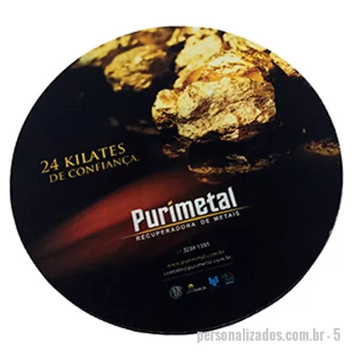 Mouse pad personalizado - Material 100 personalizado%, produto nacional com altíssima qualidade. Garantia de funcionamento em mouse óptico ou a laser. Base em PVC impressa em 4 cores com laminação anti reflexo. 