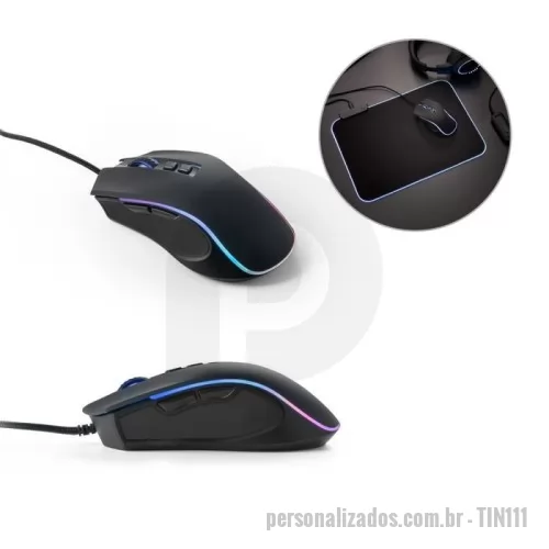 Mouse personalizado - Mouse para jogos em abs e acabamento emborrachado com 7 botões e iluminação rgb com 8 modos possíveis.
